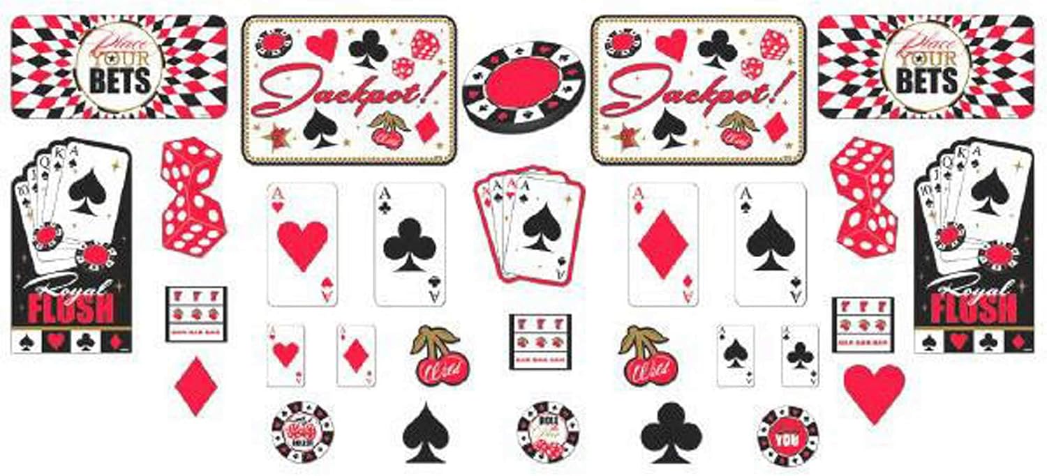 amscan Casino Party Mega Value Pack Cutout Set,Multicolor,Multi Size