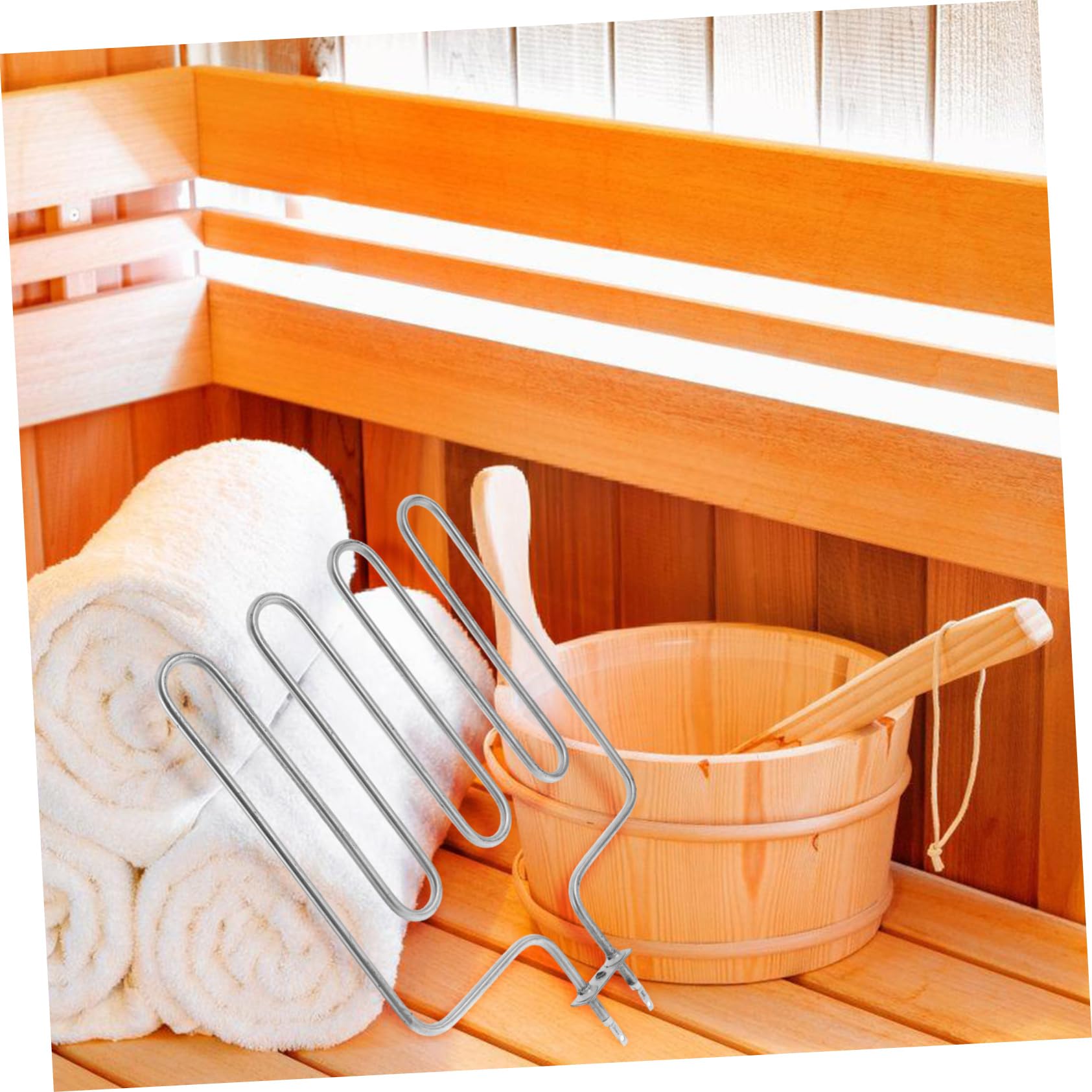 Elemento Inoxidable Tubular Calefactor de Acero Plata Sauna Profesional
