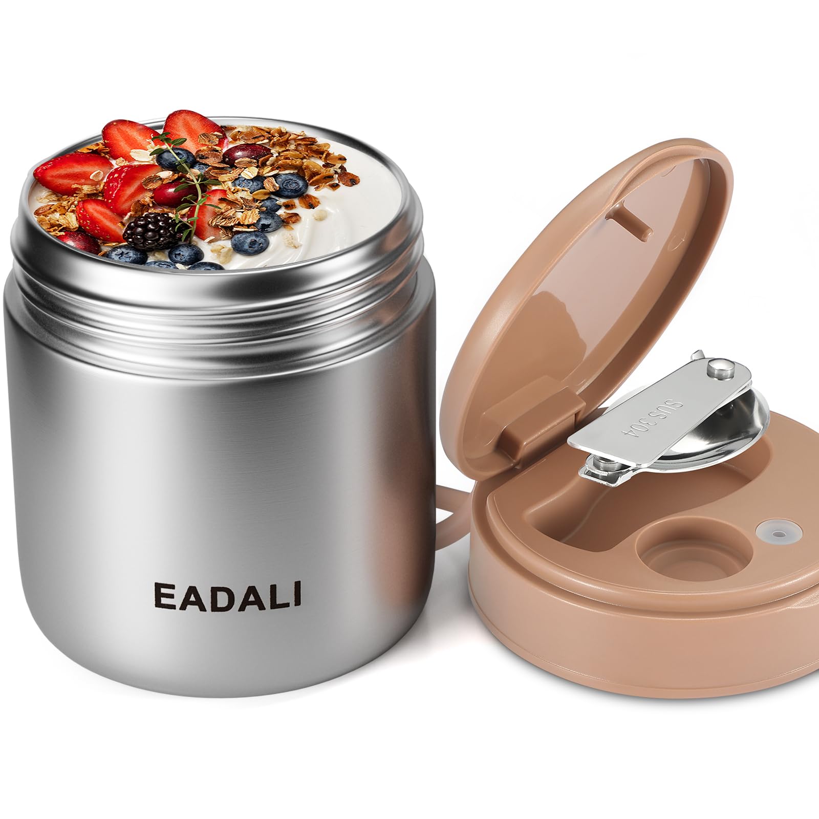Amazon | [EADALI]【真空断熱構造】スープジャー 430ml ブラック 子供