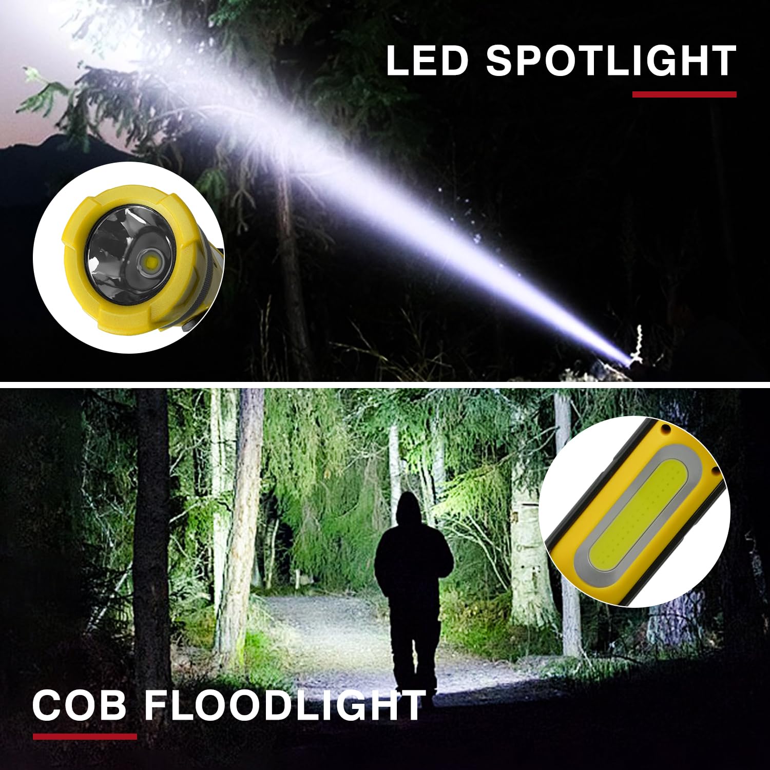 Napatyre LED Rechargeable Torch, Portable Inspection Lamp with Magnetic Base & COB Side Light - Image 3