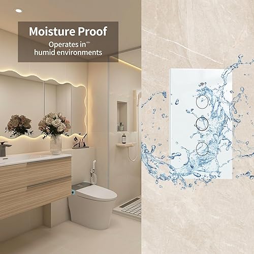 Miniatura 6 de Interruptor de luz inteligente Wi-Fi de 2.4 GHz, compatible con Alexa y Google Assistant, requiere cable neutro, un solo polo, control remoto,