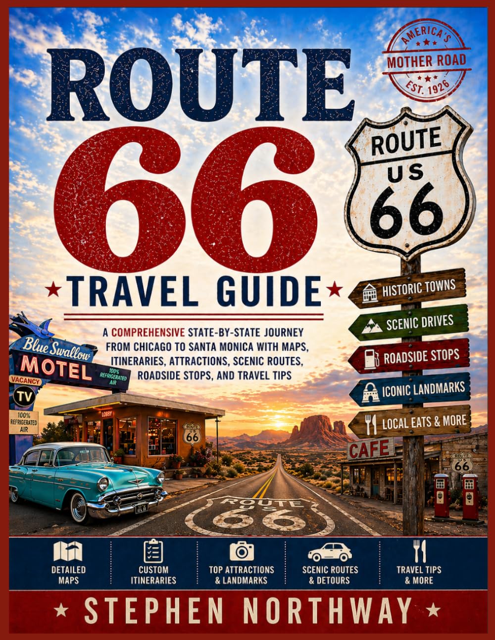ROUTE 66 TRAVEL GUIDE: A Comprehensive State-by-State Journey from Chicago to Santa Monica with Maps, Itineraries, Attractions, Scenic Routes, Roadside Stops, and Travel Tips (URBAN INSIDER GUIDES)