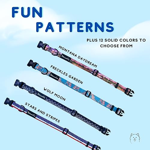 Miniatura 5 de ShawnCo Dream Walk - Collar de perro de alta calidad, ajustable y cómodo para perros pequeños, medianos, grandes y extra grandes (S, luna de lobo)