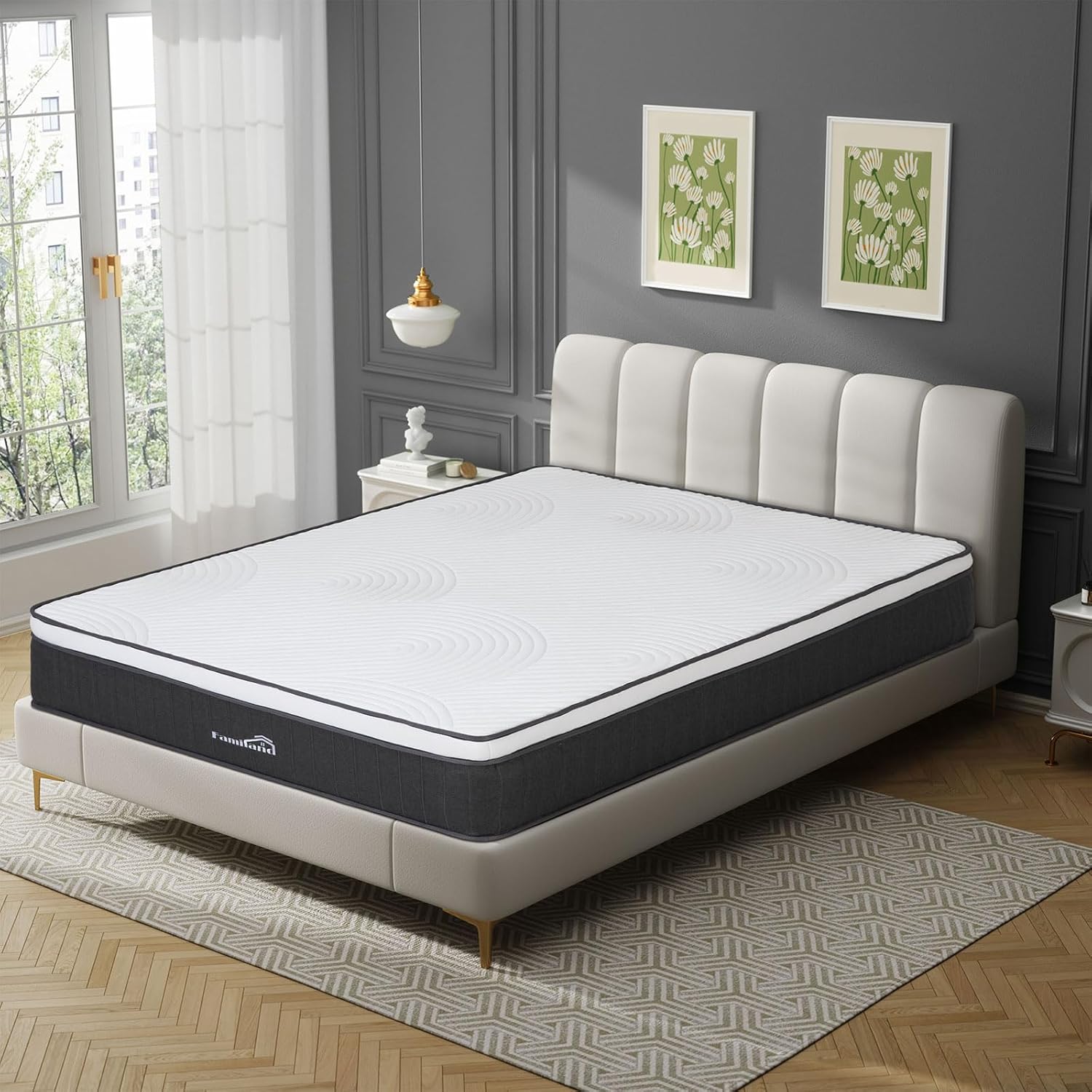 Familand Queen Mattress,35cm Innerspring Memory Foam Hybrid Mattress in