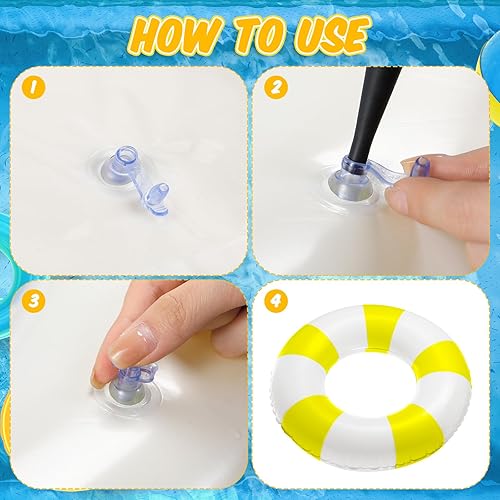 Miniatura 4 de Flotadores de piscina jumbo de 47.24 pulgadas, anillo de natación a rayas, tubo inflable para piscina de niños y adultos, piscina de verano, playa,