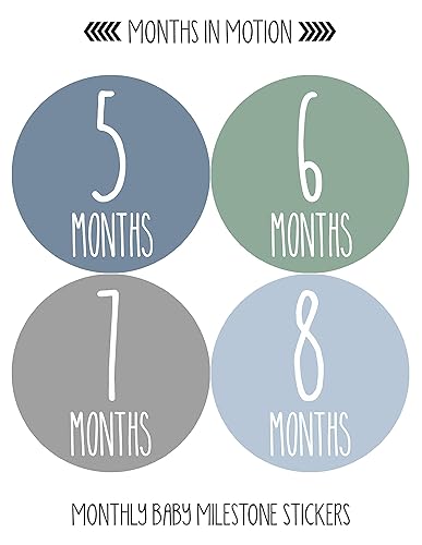 Miniatura 3 de Calcomanías mensuales para bebé, calcomanías de hito, calcomanías del mes del recién nacido para bebé niña o niño, calcomanías de género neutro,