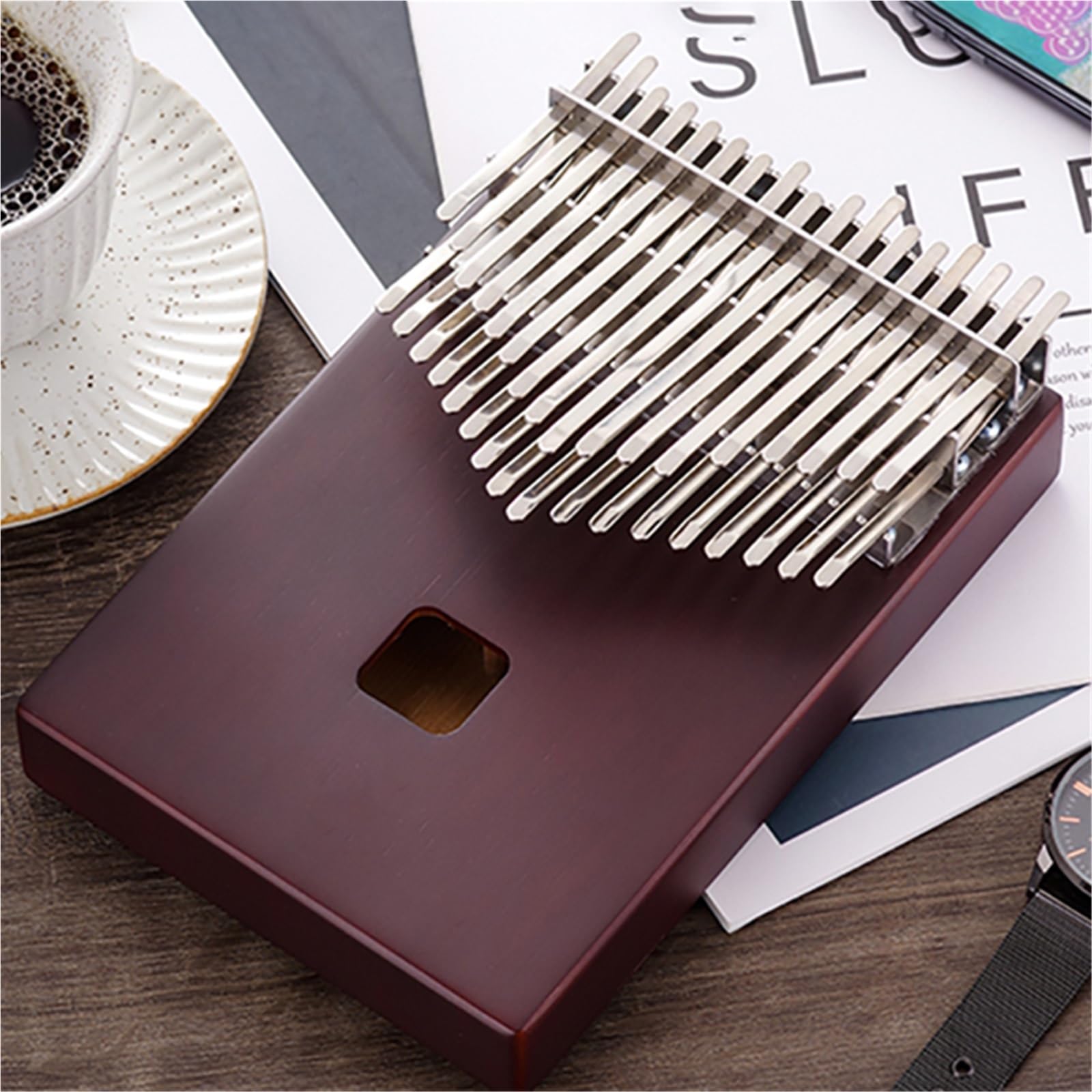 Kalimba For Beginners Double Layer 34 Keys Kalimba Portable Finger Piano Mini Kalimba 34 Tone Thumb Piano With Sound Hole(Box C)