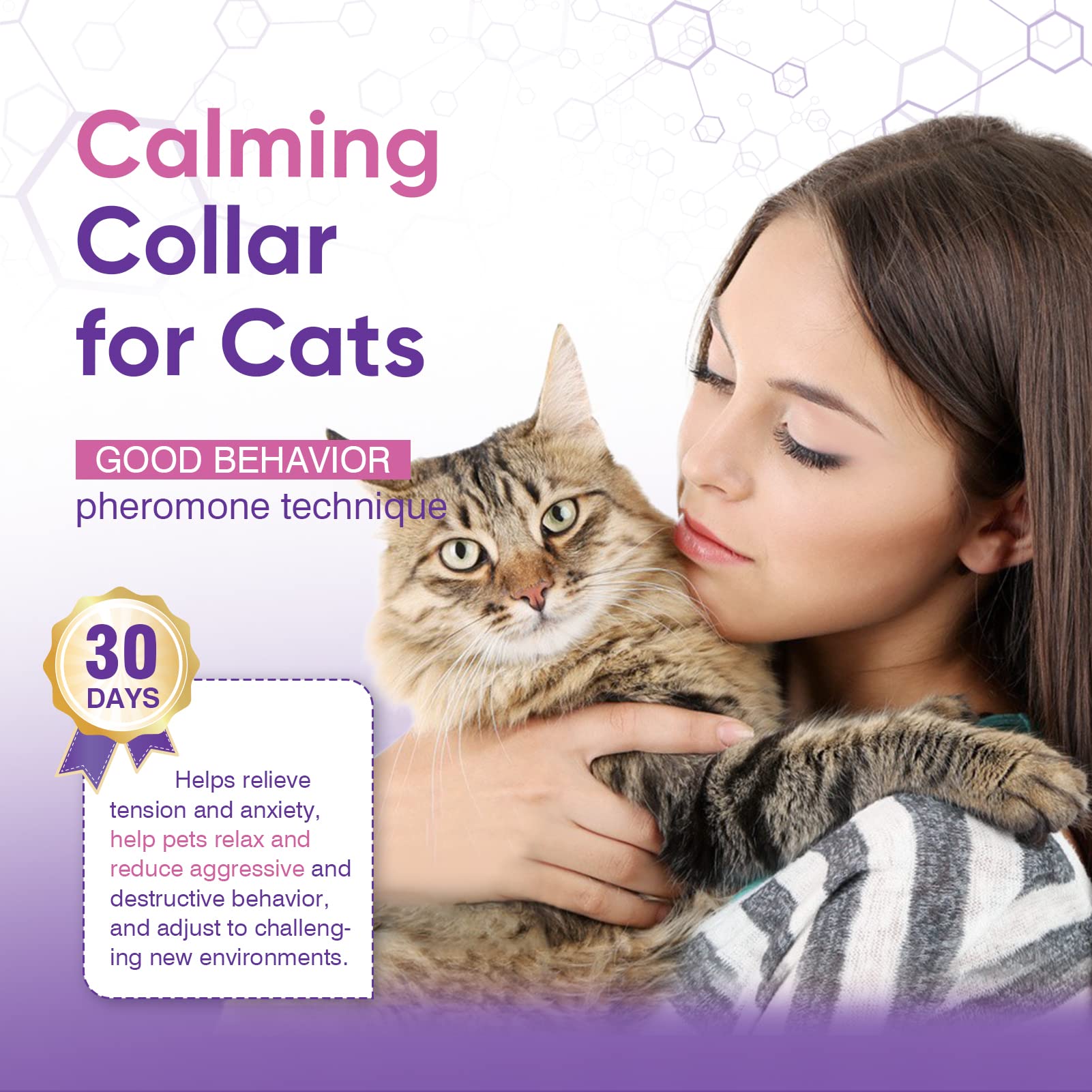 4 pcs Collares Calmantes para Gatos Collares Calmantes para Gatos Aliviar el Estrés El Collar calmante para Gatitos Contiene feromonas para aliviar el estrés Cuando Las Mascotas viajan