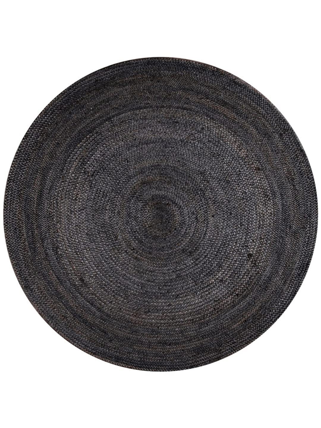 Handgeflochtener runder Bodenteppich aus natürlicher Jute, natürliche Fasern, Bodenteppich (1,8 x 1,8 m)