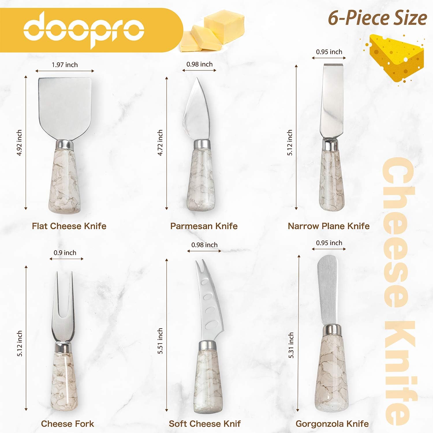 🔥 Flash Sale Cheese Knife Set, Halloween Gift Cheese Knives 6-Pieces Stainless Steel Cheese Knife Collection with Cheese Slicer and Cheese Cutters (Ceramic handle Gift-Ready) Best Deal Cheese Knife Set, Halloween Gift Cheese Knives 6-Pieces Stainless Steel Cheese Knife Collection with Cheese Slicer and Cheese Cutters (Ceramic handle Gift-Ready)