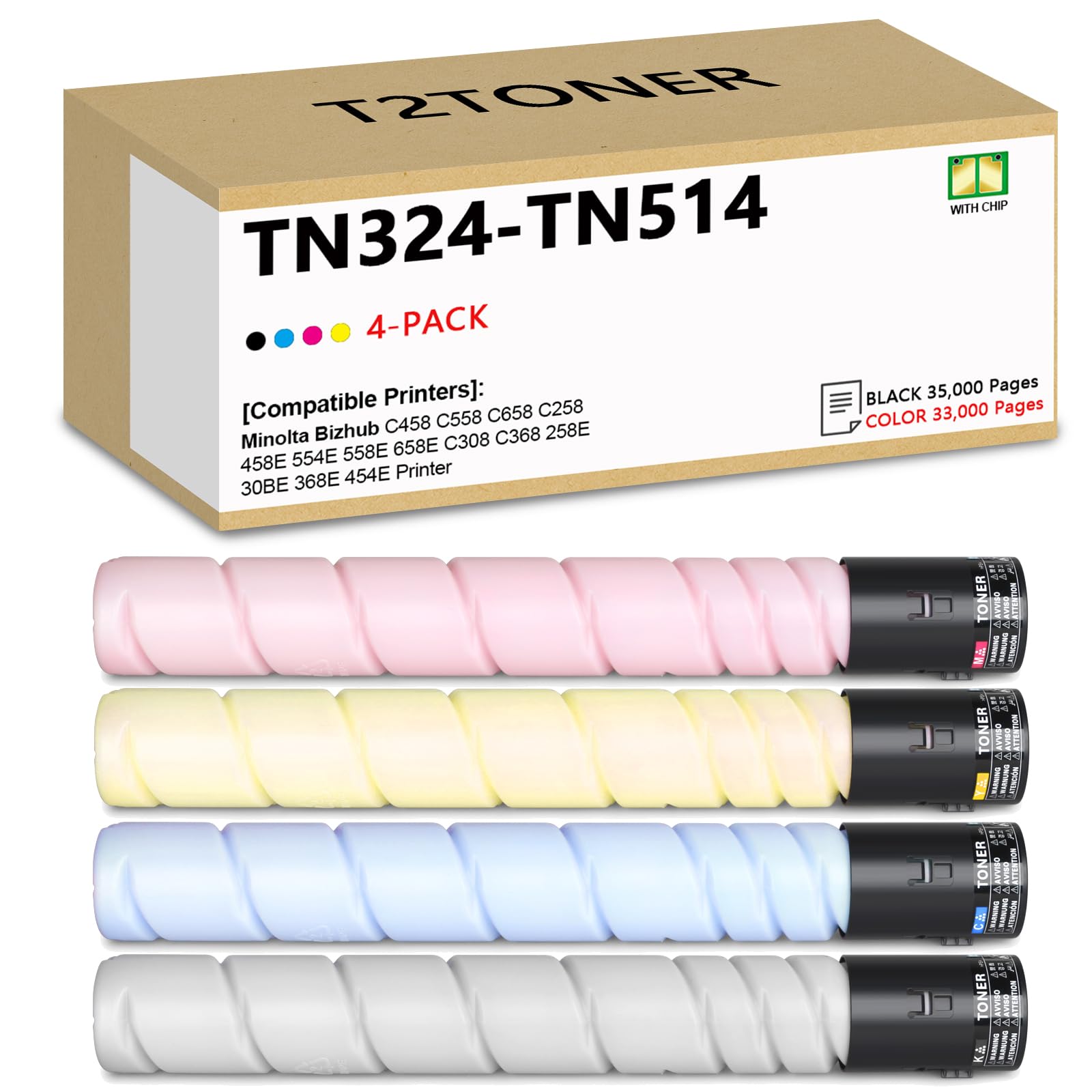 TN-324 TN-514 TN324 TN514 High Yield Toner Cartridge Compatible for