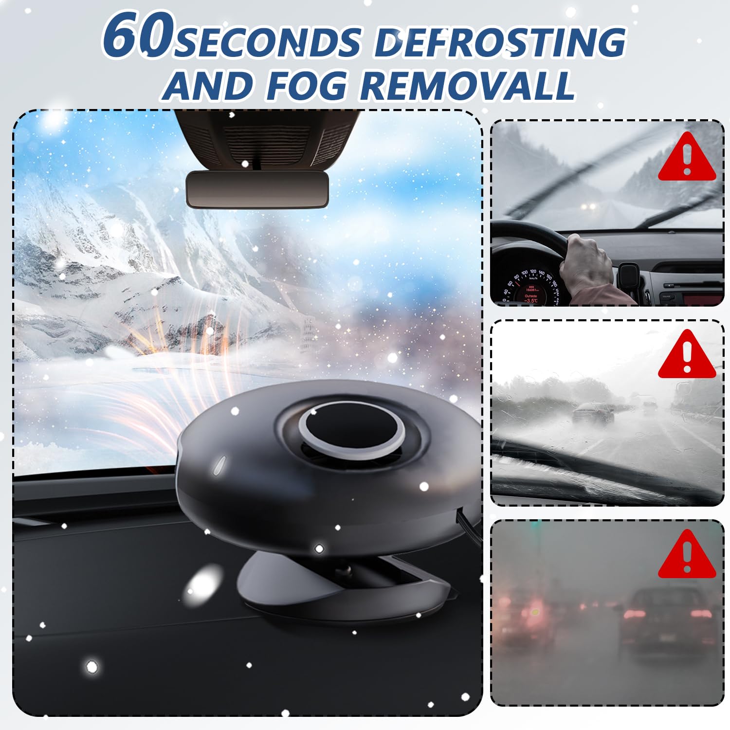 Snapklik.com : Car Heater, 12V Car Fans Fast Heating Defrost Defogger