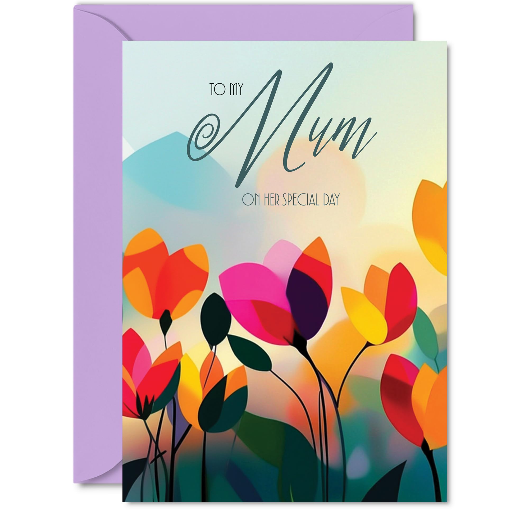 Mum Birthday Card, Vibrant Summer Flowers