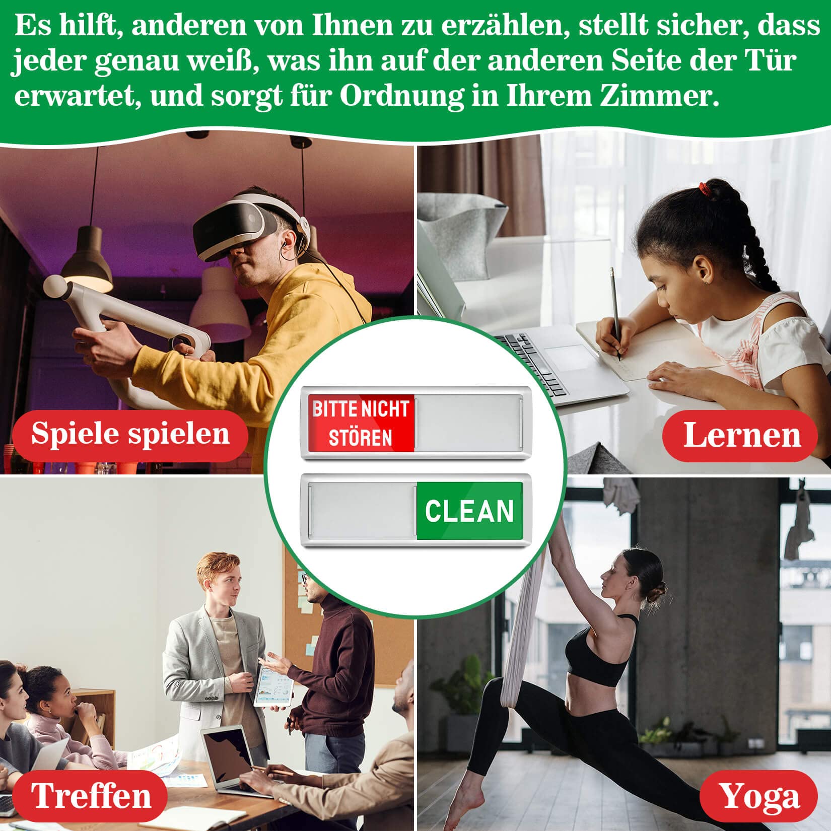 Vacant/Occupied Schiebetürschild Für Toilette & Büro – Privatsphäre-Schild Mit 2 Zuständen