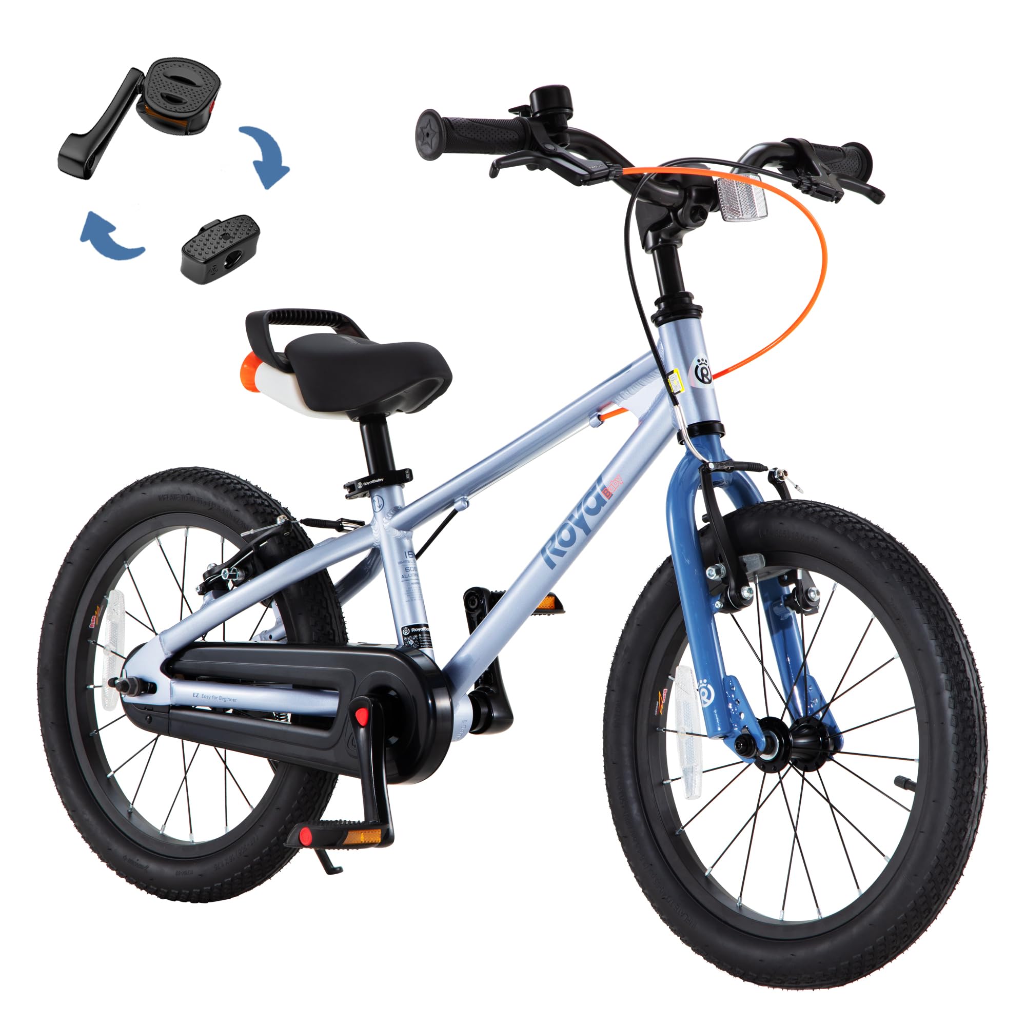 RoyalBaby EZ Kids Bike 12 14 16 18 20 Inch Balance Pedal 2-in-1 Training Bicycle Boys Girls Ages 3 to 12 Years Easy Learn for Beginners