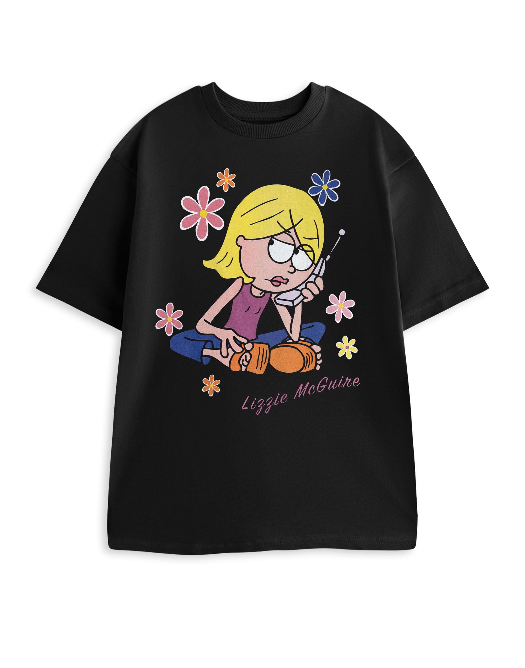 Disney Lizzie McGuire Womens Black Short Sleeved T-Shirt | Crew Neck Graphic Tee | Casual Wear Merch - XX-Large