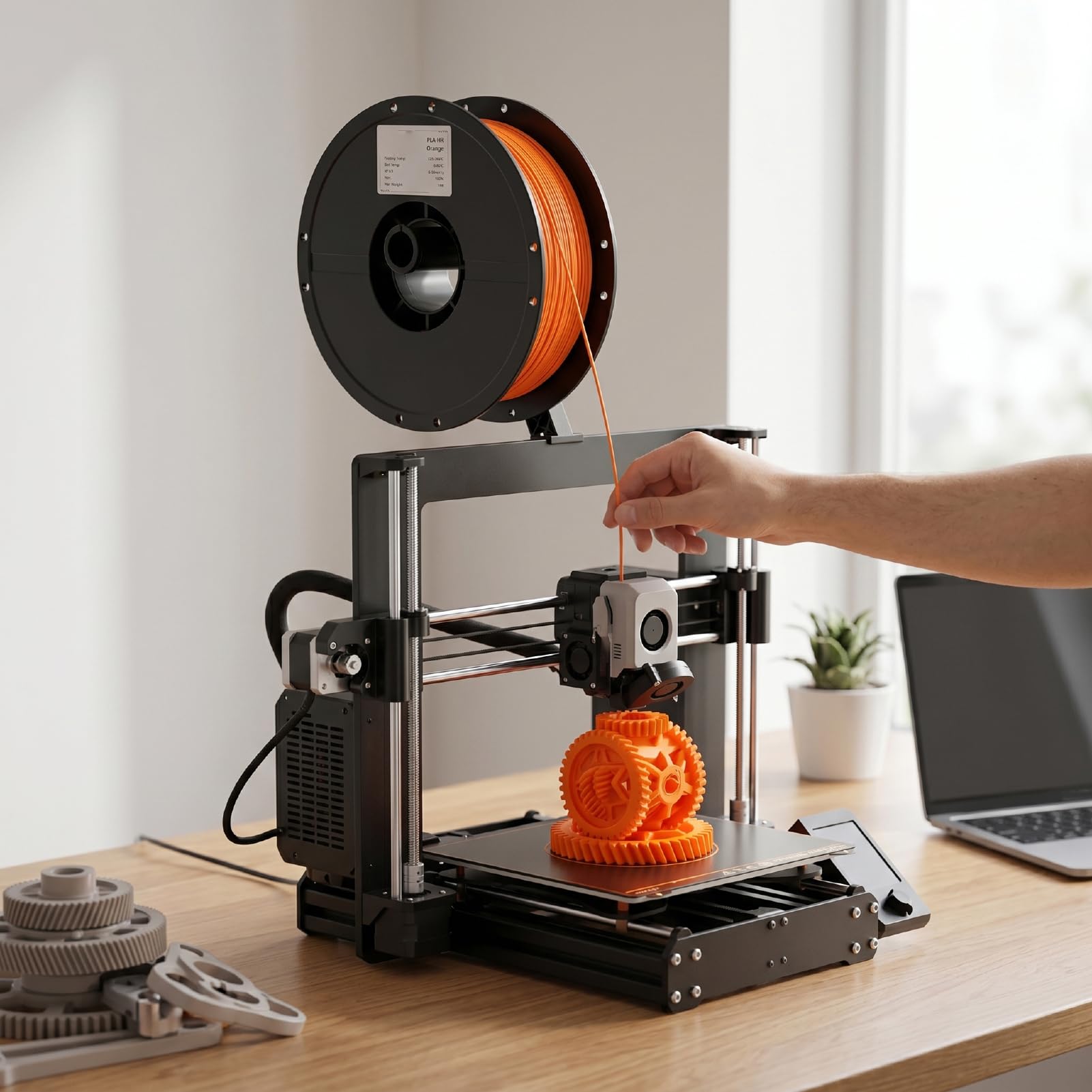 Sxhlseller Filament TPU en Microfibre Haute Résistance 1,75 Mm |Bobine 1KG pour Imprimante 3D FDM Airless Basketballs Orange (ORANGE)