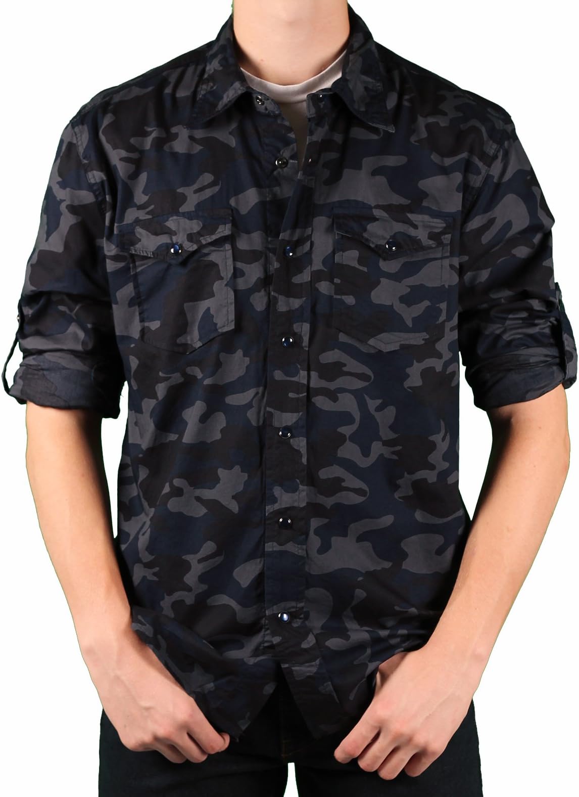 Young Men's Roll-Sleeve Camo Shirt