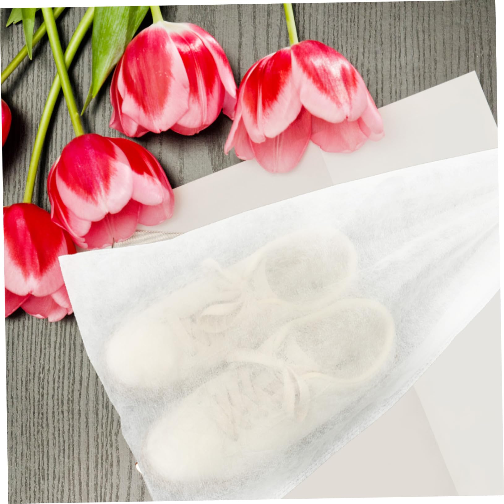BESPORTBLE Sacchetti per Scarpe da Viaggio Non Tessuto Bianco, Set da 50 Pezzi Riutilizzabili per Organizer Scarpe, Massimizza Spazio Valigia per Viaggi e Conservazione