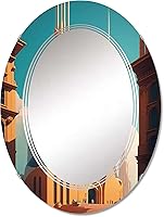Vista 1 de Futuristic Designs III- Vanity Mirror, Bathroom Mirrors, Wall Mirrors for Living Room, Bedroom - Oval Mirror - Large 20'x30', 24'x36