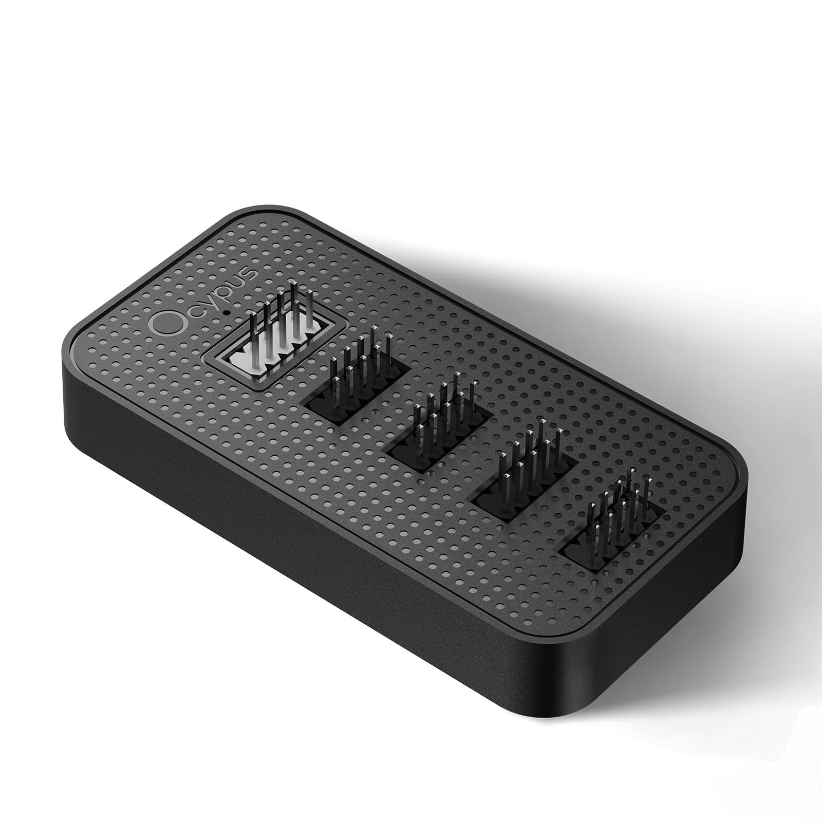 Ocypus Delta EU04 BK Interner USB-Hub, 4 USB 2.0-Anschlüsse via Motherboard-9-Pin, stabile SATA-Stromversorgung, Magnetisches Gehäuse und 3M Dual Lock-Klebebänder, ultrakompakt, Plug-and-Play
