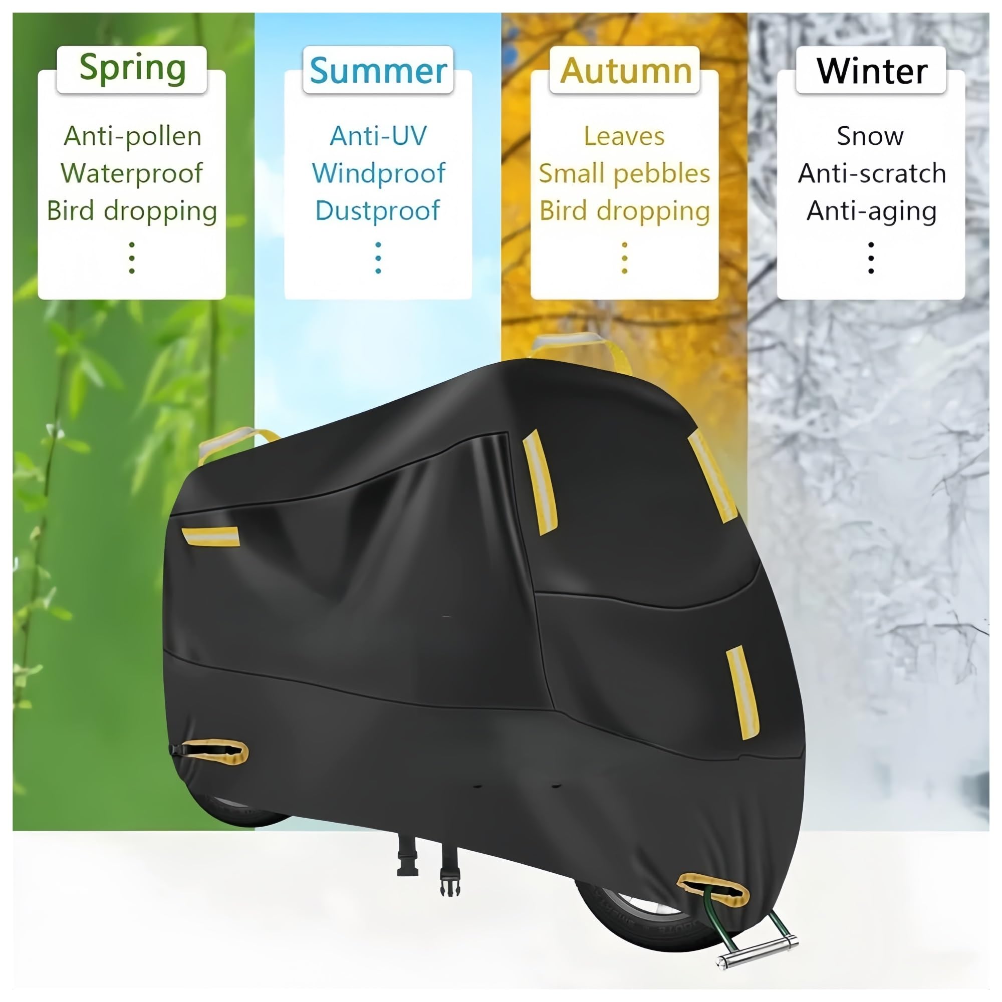 Funda Impermeable para Motocicleta para ZONTES 368G ADV G1-125 350 GK ABS GK-125 Funda para Motocicleta con Protección UV, A Prueba De Polvo Y Nieve, para Exteriores, Impermeable(A,Medium)
