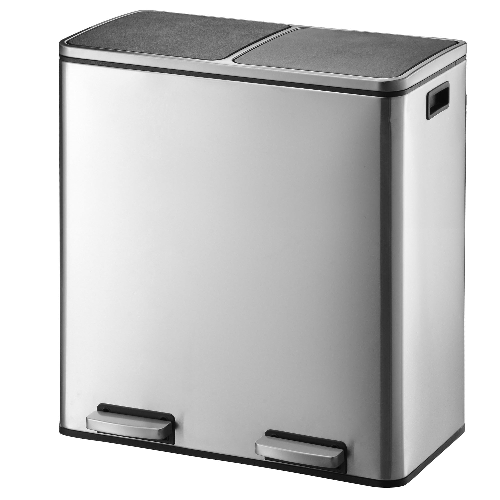 KITCHEN MOVEBAT-961049 Kitchen Bin with Pedal Sorting Large Capacity 60 L (2 x 30 L) Major Stainless Steel, Brushed Steel, 60 x 36 x 65 cm
