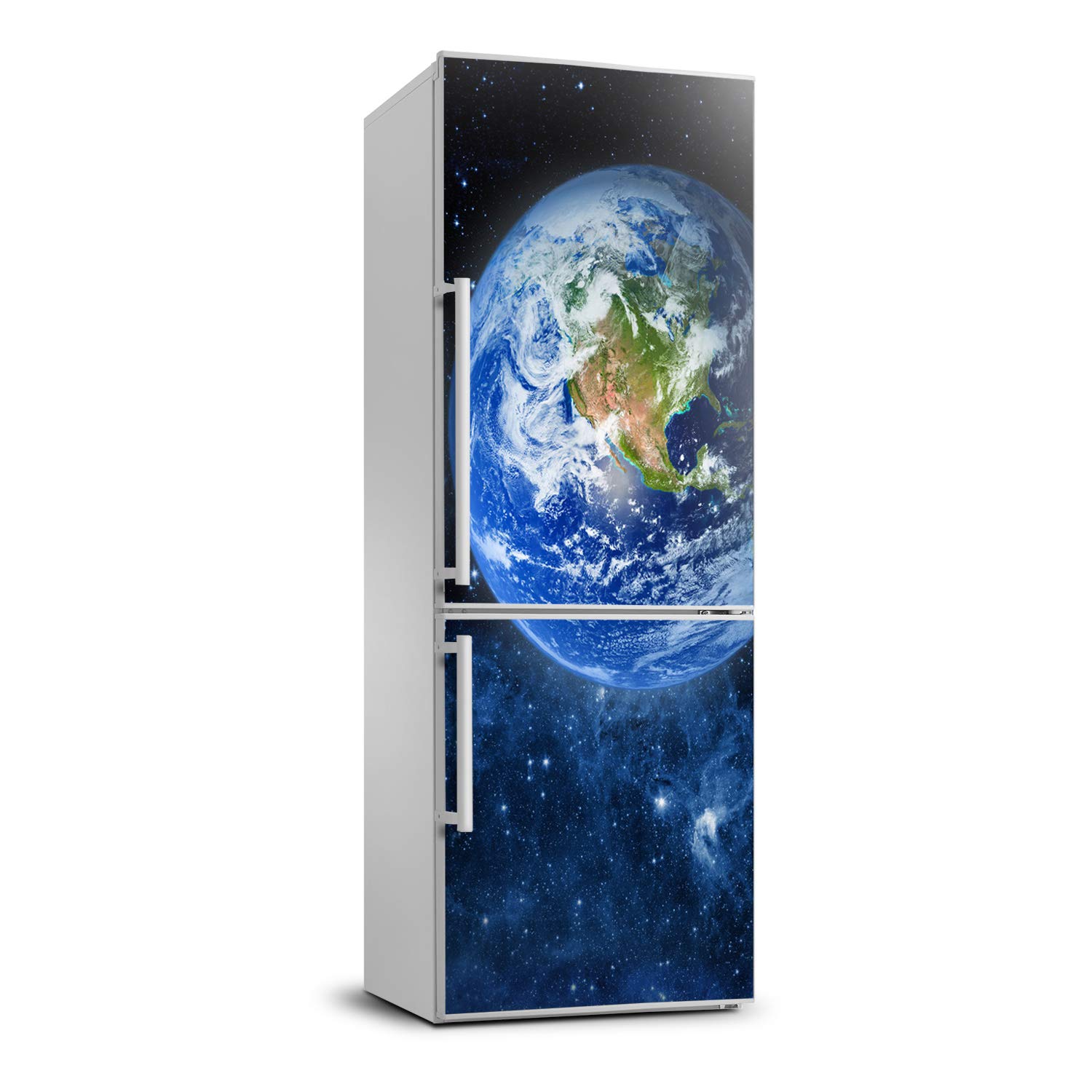 Autocollant De Porte Tulup - Motif Globe Moderne 95x205 Cm - Couleur Bleu