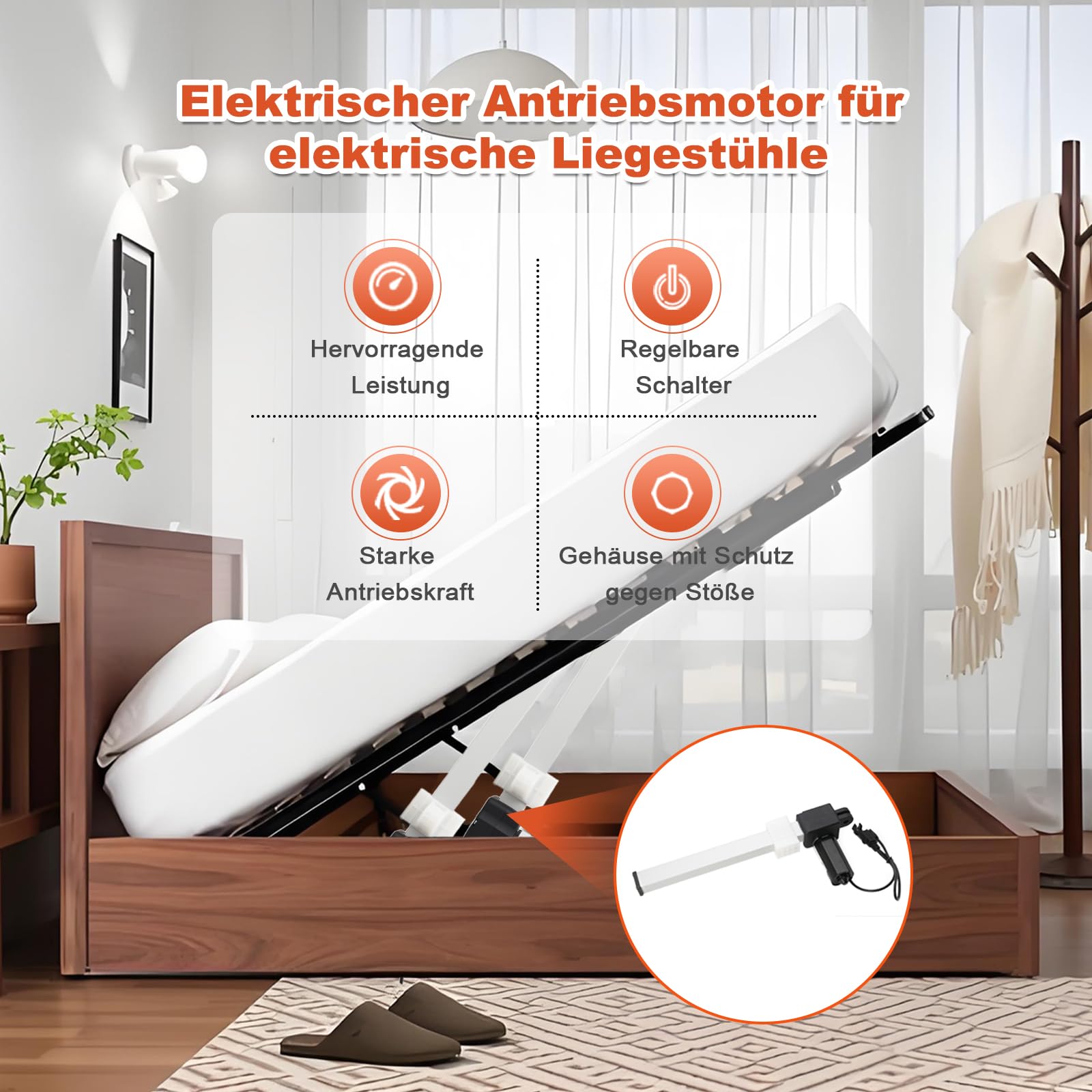 Linearantrieb 29V DC Linearmotor Linear Actuator 230mm Hub Elektromotor, 1000N Linear Actuator Linearantrieb Elektrischer Linearmotor Hubmotor für Elektro-Stühle Power Recliner Motorantrieb