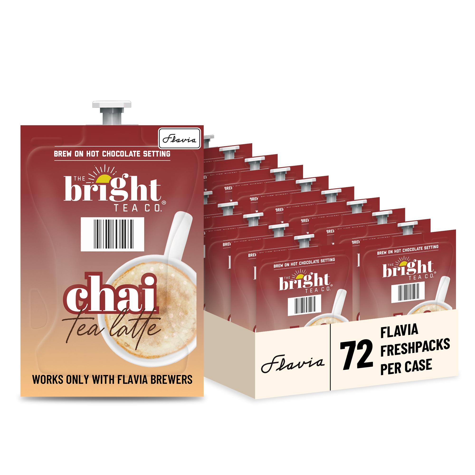 - Bright Tea Co. Chai Tea Latte Freshpacks Works only with Own Brewers (Case of 72 Freshpacks)