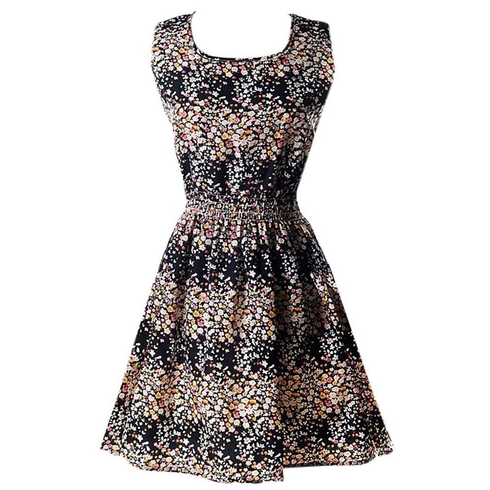 iecool Women's Fashion Summer Pleated Knee-Length Reversible Skater Sun Dress