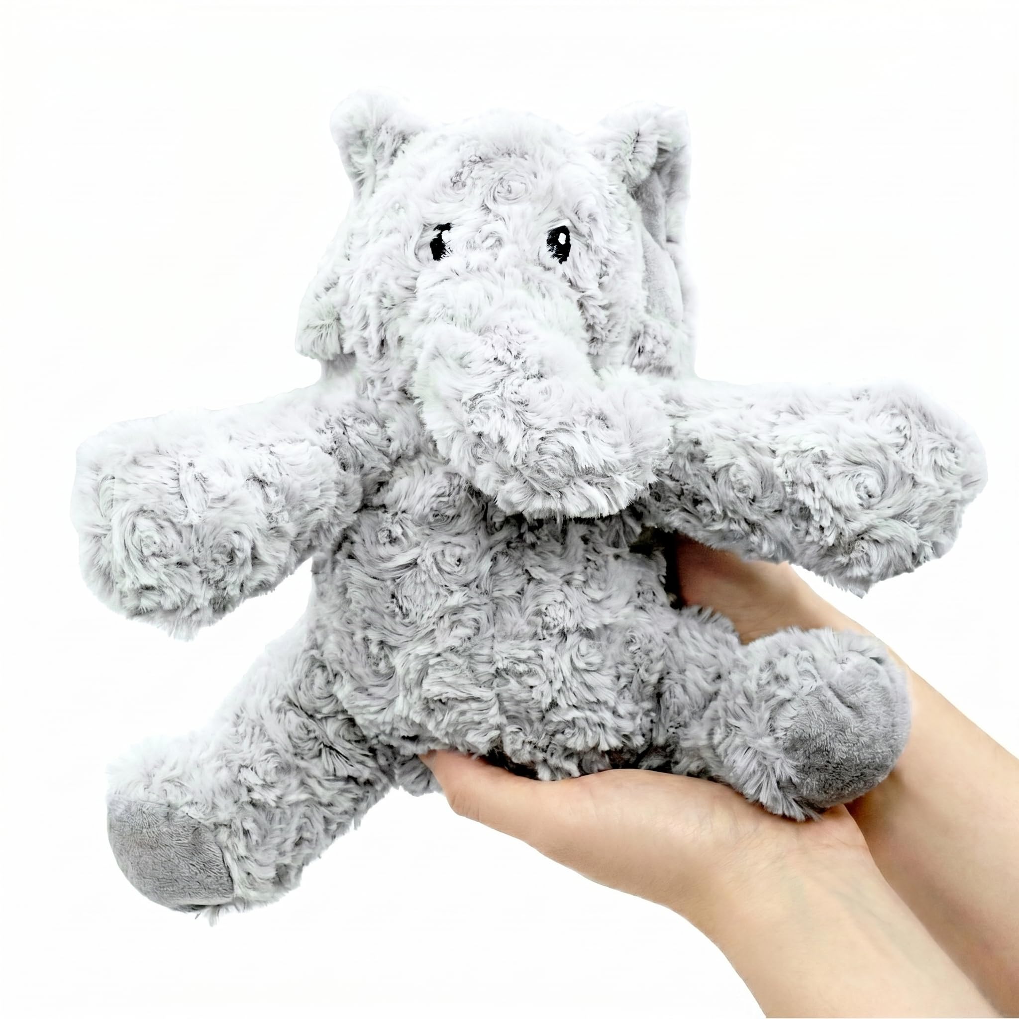 Bouillotte Micro-Onde Peluche (23 cm) - Doux et Chaud, Idéal pour Soulager les Coliques chez les Bébés - Elefhant en Peluche à Câliner et à Embrasser - Bouillotte Doudou - Sachet de Graines Amovible