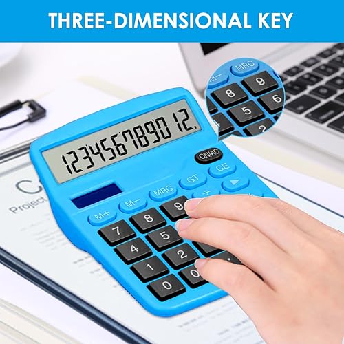 Miniatura 4 de Calculadora de escritorio de 8 dígitos, calculadora solar básica de 12 dígitos, calculadoras electrónicas de doble potencia con pantalla LCD grande,