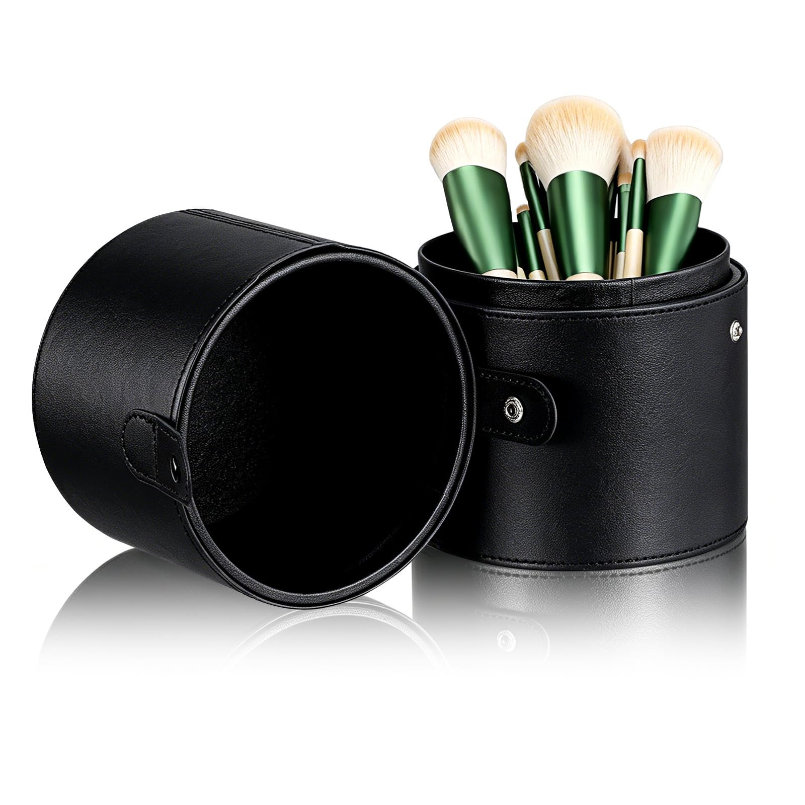 Organizador resistente de maquillaje de PU con tapa protectora 8