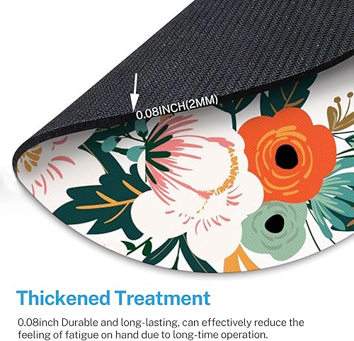 Miniatura 6 de Britimes Alfombrilla redonda para mouse, diseño de flores de acuarela, textura de primera calidad, base de goma antideslizante pequeña con diseños