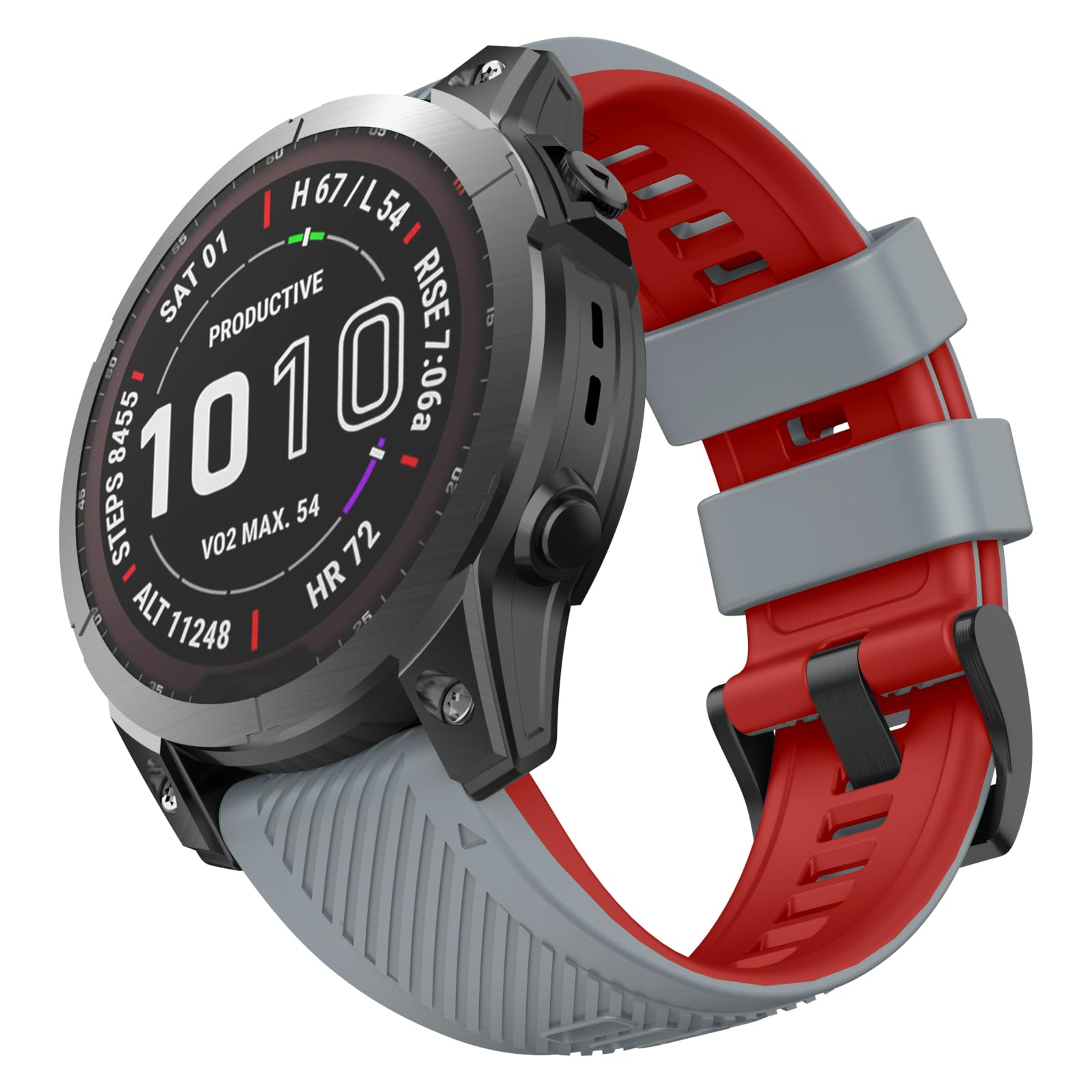 OVERSTEP Silicone Watch Band - 22mm Sport Strap for Garmin Fenix 7/6/5, Epix Pro 47mm, MARQ Aviator, Quatix 5