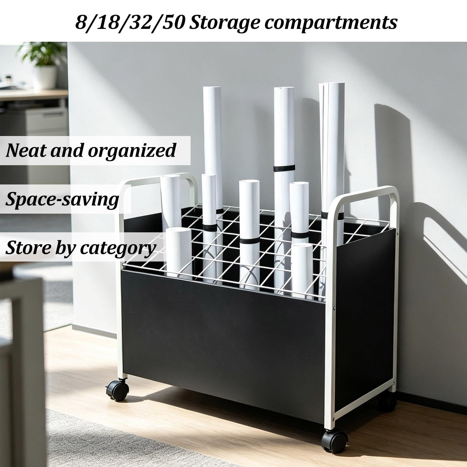 Organizer mobile per documenti, espositore in metallo per brochure, nero