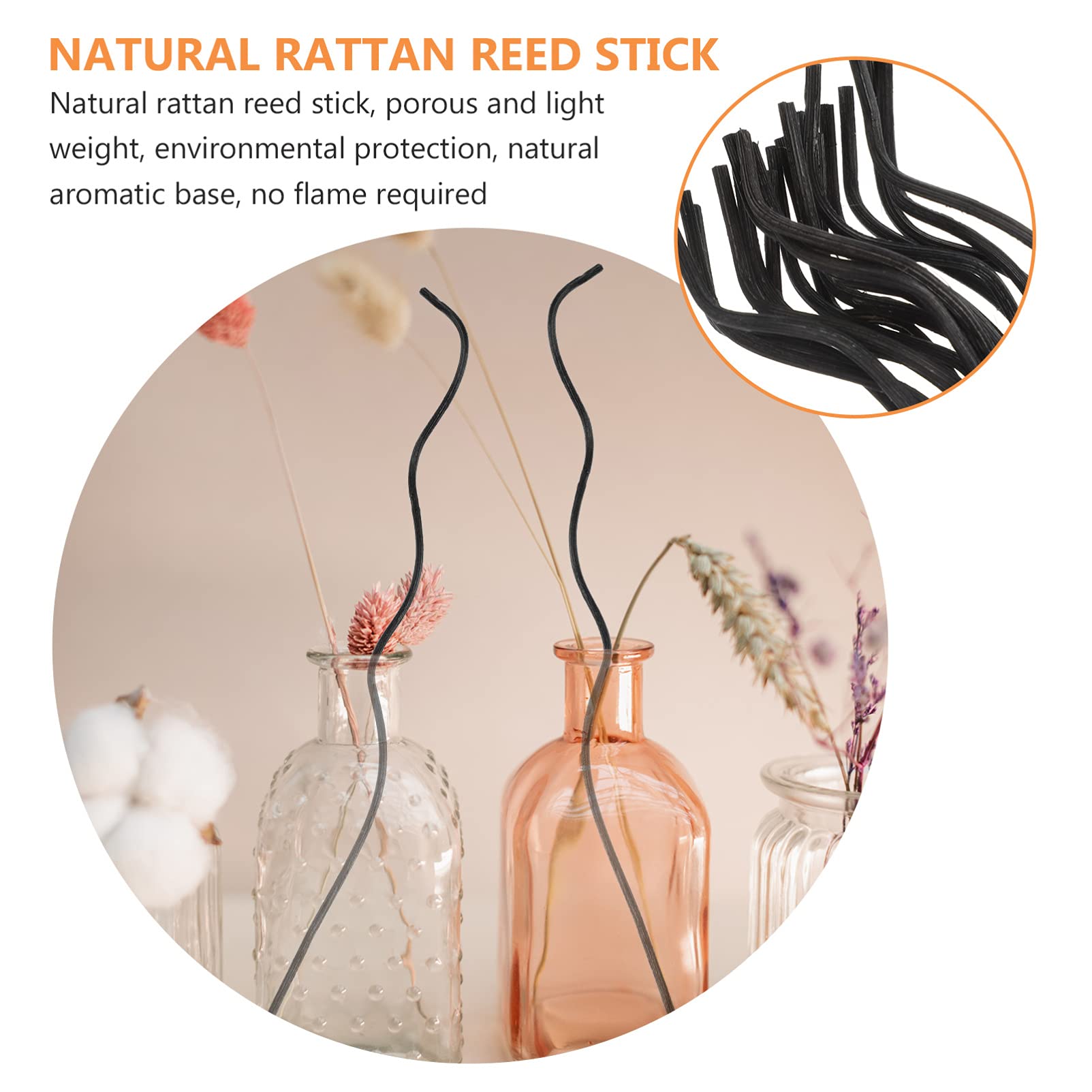 EXCEART 40pcs Rattan Diffuser Sticks for Home Fragrance Sticks for Oil and Water-based Diffusers Decorative and Relaxing Scent Enhancers