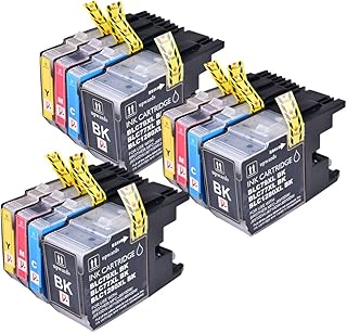 PerfectPrint Compatible Ink Cartridge Replacement for Brother MFC-J280W J425W J430W J435W J5910DW J625DW J6510DWJ6710DW J6910DW J825DW J835DW DCP-J525W J725DW LC-1240 / LC-1280 (Black/Cyan/Magenta/Yellow, 12-pack)