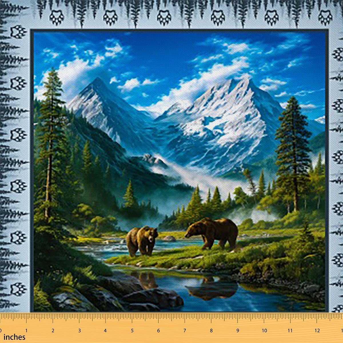 Homemissing Bear Tessuto 460x150cm rustico cabina Tessuti per cucire artigianato natura impermeabile interni all'aperto arredamento per casa progetti fai da te