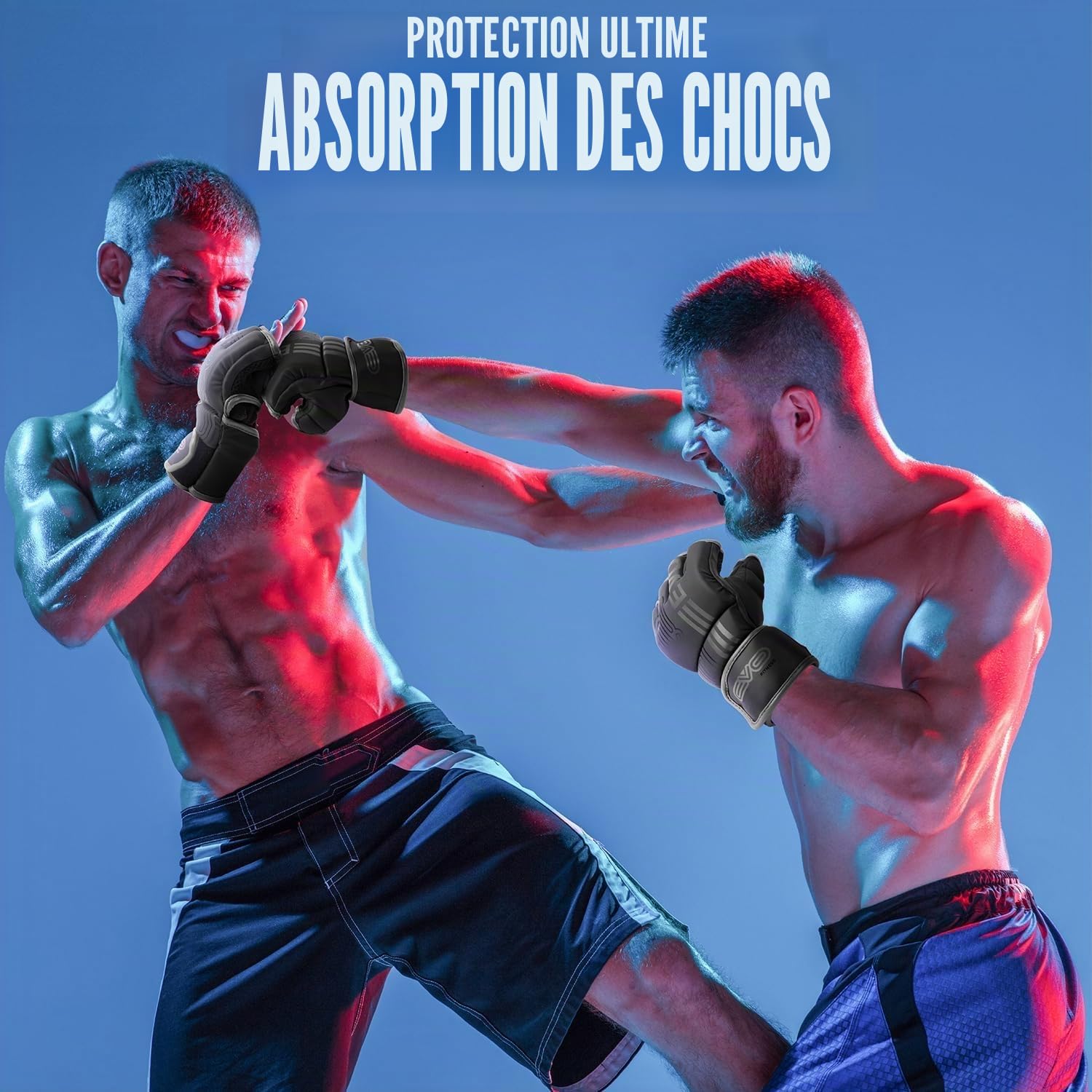 EVO Fitness Gants MMA Mitaines d'arts Gants de Boxe Homme Femme Grappling Gant MMA Sparring Muay Thai Cage Combat Boxe Boxing Gloves Gant de MMA Protection Taekwondo Gants Karate mitaine Boxe