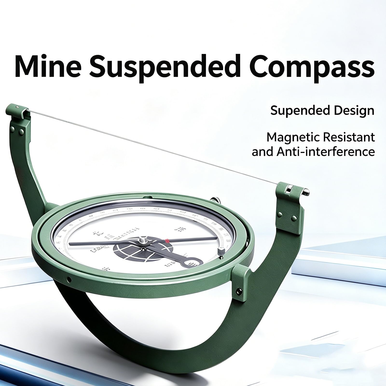 Bussola da miniera anti-magnetica con indicatore di pendenza, livellamento automatico per misurare gli angoli di attacco e di immersione