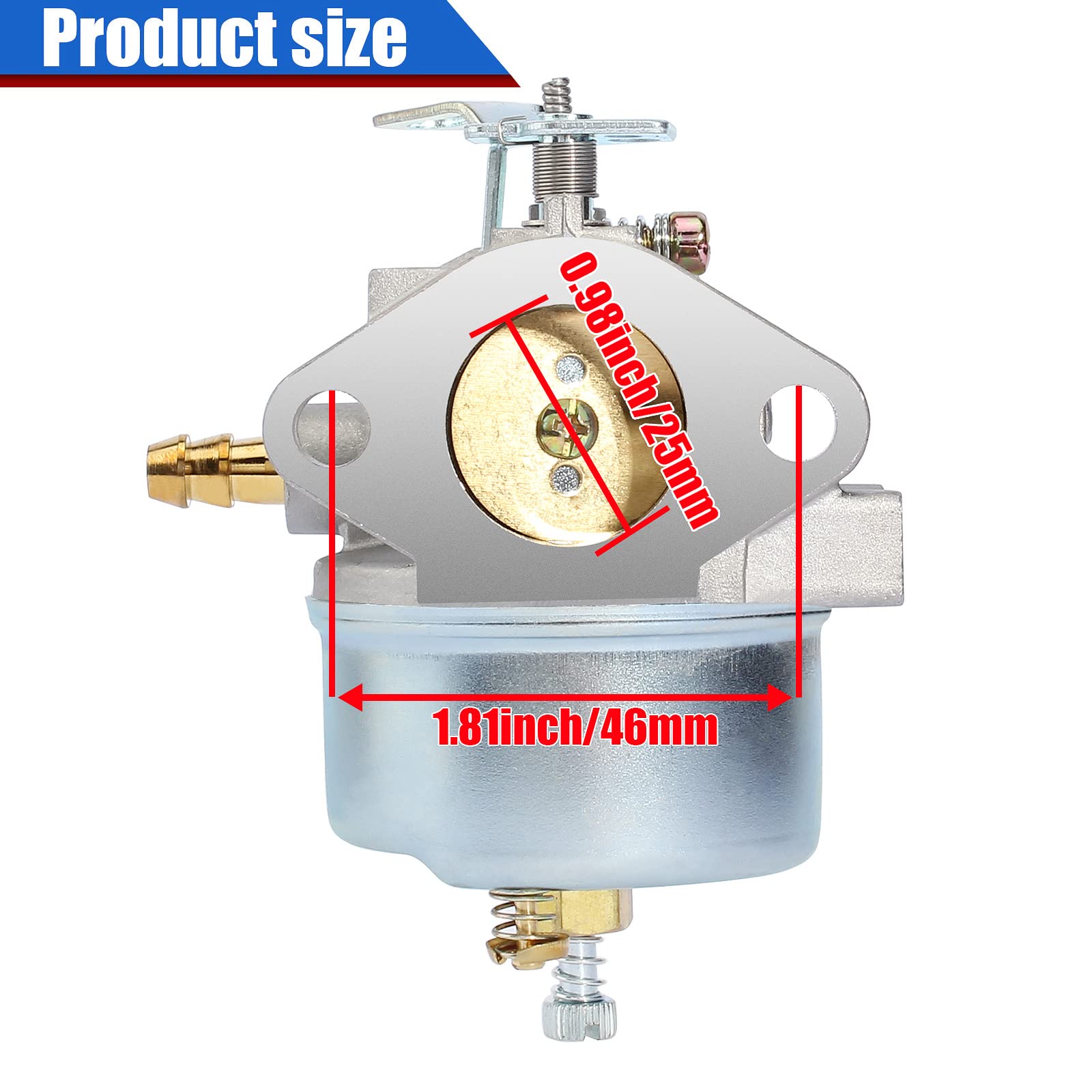 Yingshop Carburateur réglable compatible avec Tecumseh 632110 632111 632334 632370 632536 640105 632334A 632370A HM70 HM80 HMSK80 HMSK90 HM100 HMSK100 385400 Générateur souffleuse à neige Oregon