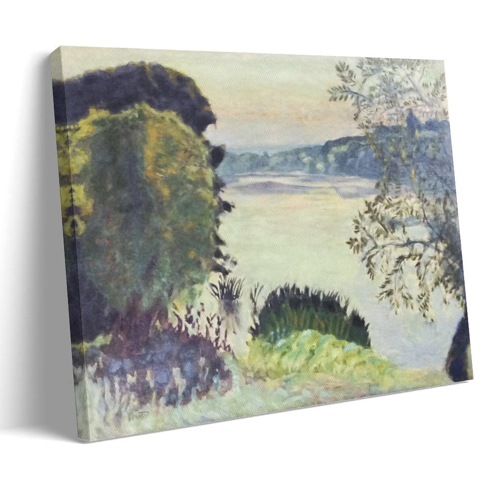 The Seine at Vernon Painting by Pierre Bonnard Póster Moderno, Cuadro Decorativo, Cuadro en Lienzo, Cuadro para Salón, Dormitorio, Moderno Mural para Habitación Familiar, Impresiones de 60 x 91 cm (60
