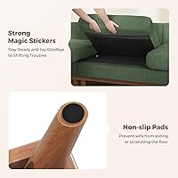 Vista 7 de Vesgantti 97" L-Shape Modular Sofa, 3-Seat Corduroy Couch with Movable Ottoman, Sectional Sofa for Living Room, Green