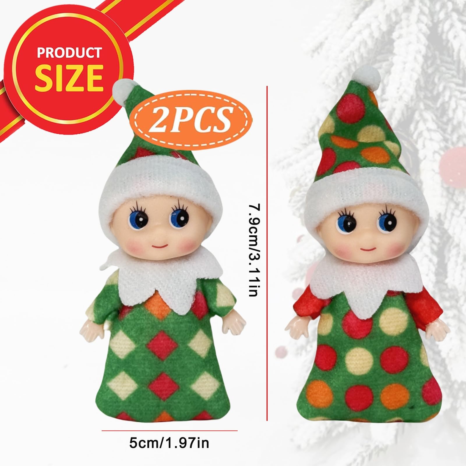 Mini Elf Baby Elf Doll for Christmas Decor Tiny Elf Doll for Kids Xmas Gift, Advent Calendar, Stocking Stuffers - Image 2