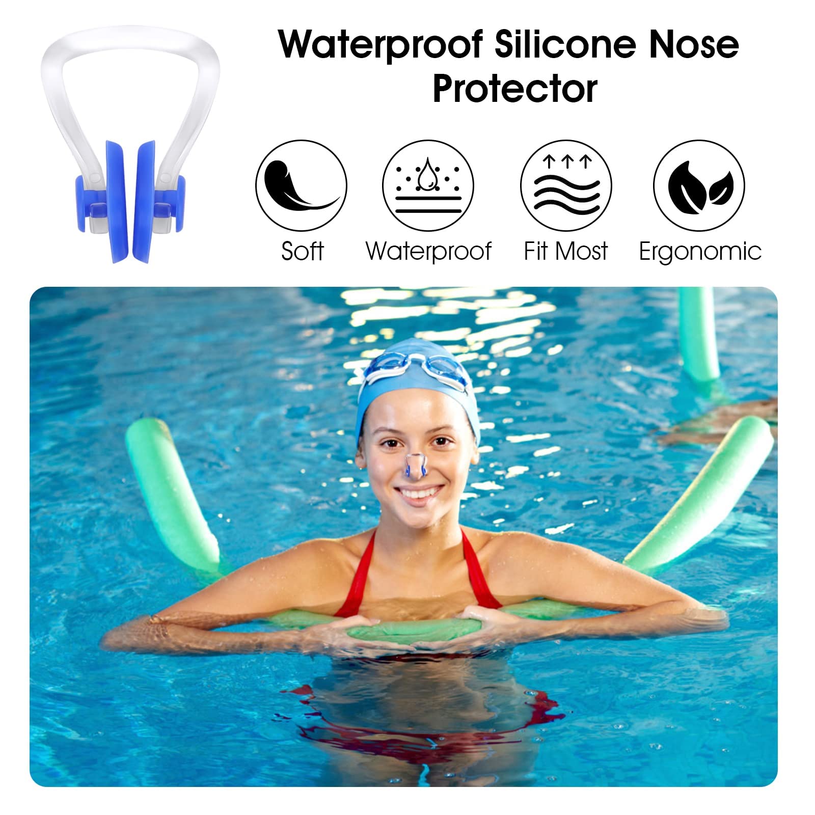 Nose Pincher Swimming 10 Colors Swimming Nose Clip, Waterproof Silicone Nose Clip Swim Nose Nose Clips For Swimming