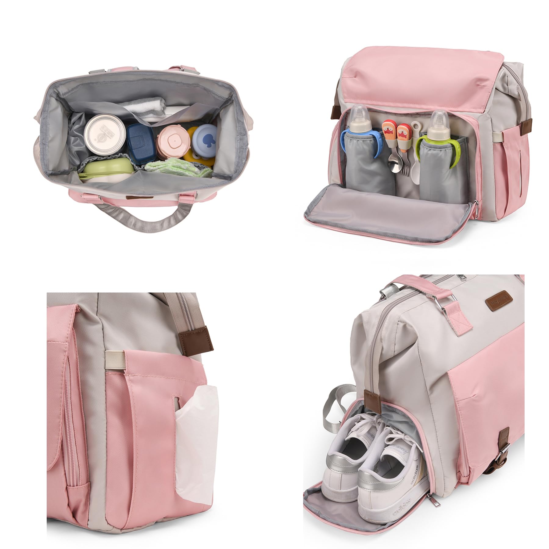 Fexkean Borsa fasciatoio con per fasciatoio,Borsa a tracolla multifunzione impermeabile pannolini da viaggio per mamma e papà,Tracolla Regolabile Zaino Cambio