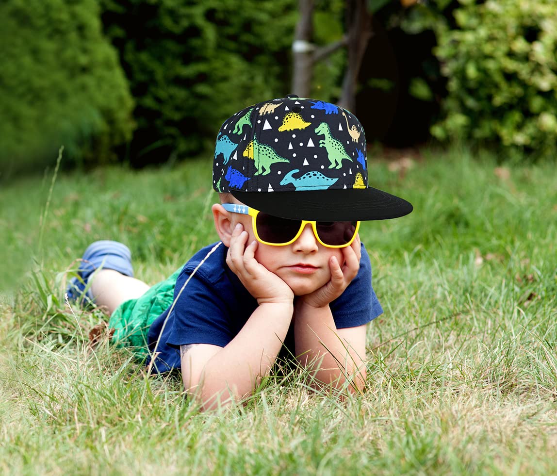 Baseballhut für Kinder, Kleinkind, Jungen, Mädchen, Sonnenschutz, Hut aus Baumwolle, für Babys, Mädchen, Jungen, Kinder, 2 Stück, blau und schwarz