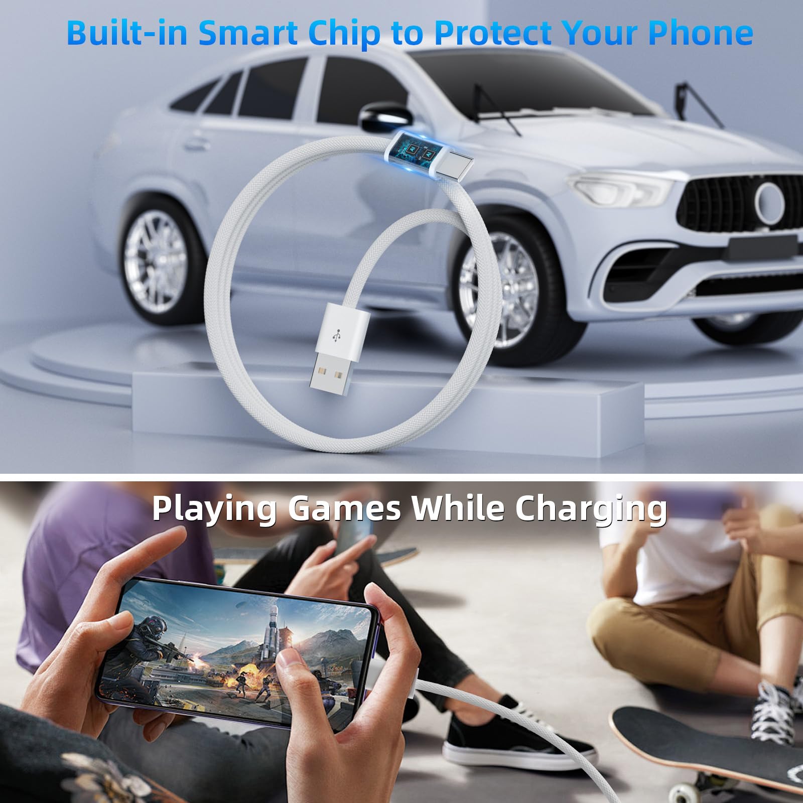 Cavo USB-C Per IPhone 15/16 Pro - Nylon Intrecciato 1m, Ricarica Rapida - Foto 2